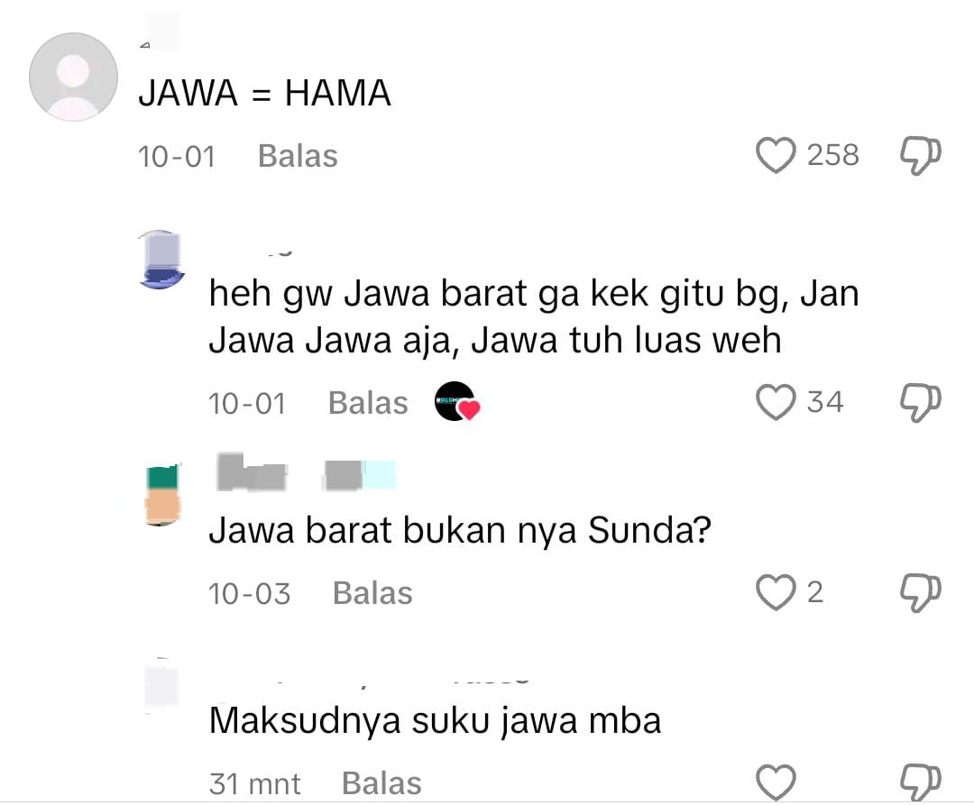 Komentar Negatif Soal “Jawa = Hama” Banjiri Kolom Komentar di Vidio Platform TikTok